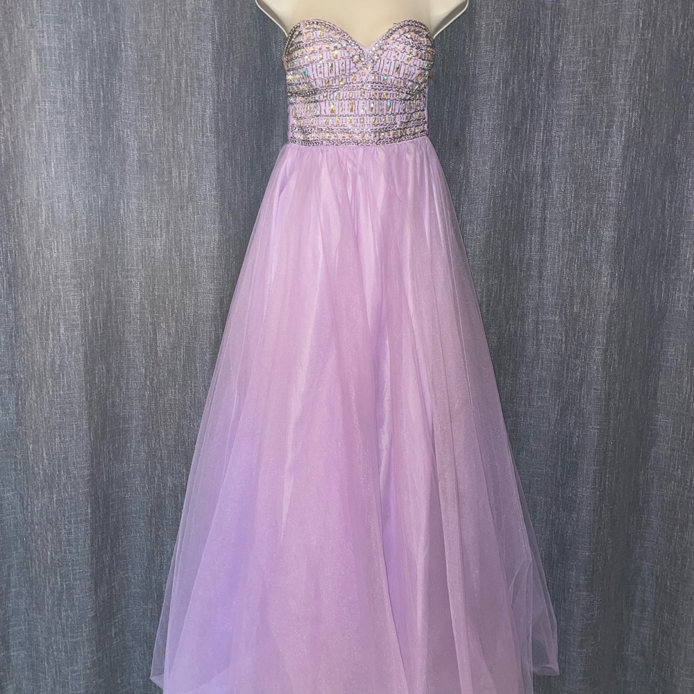 Jodi Kristopher Lilac Strapless Dress